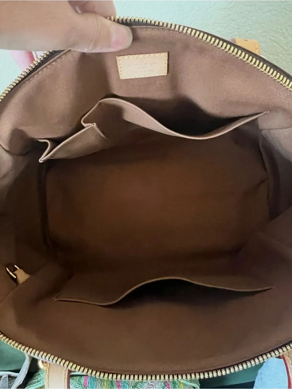 Louis Vuitton Monogram Canvas Tote with Natural Leather Trim